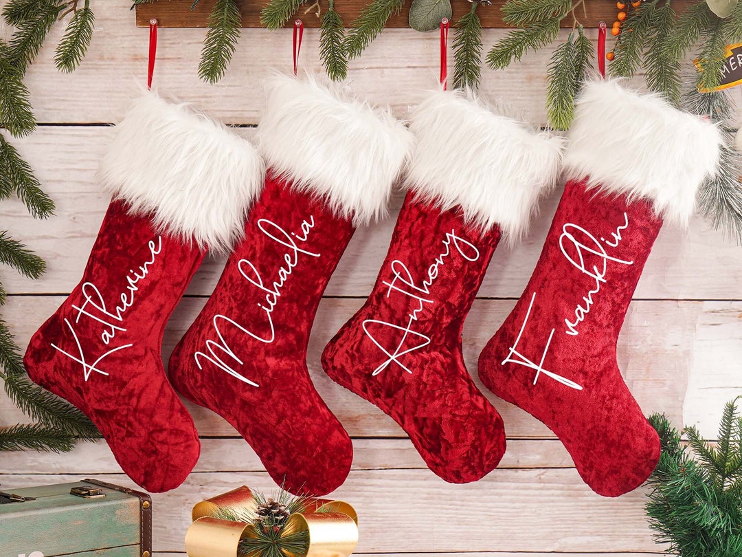 Personalized Family Christmas Stockings,velvet Christmas Stockings