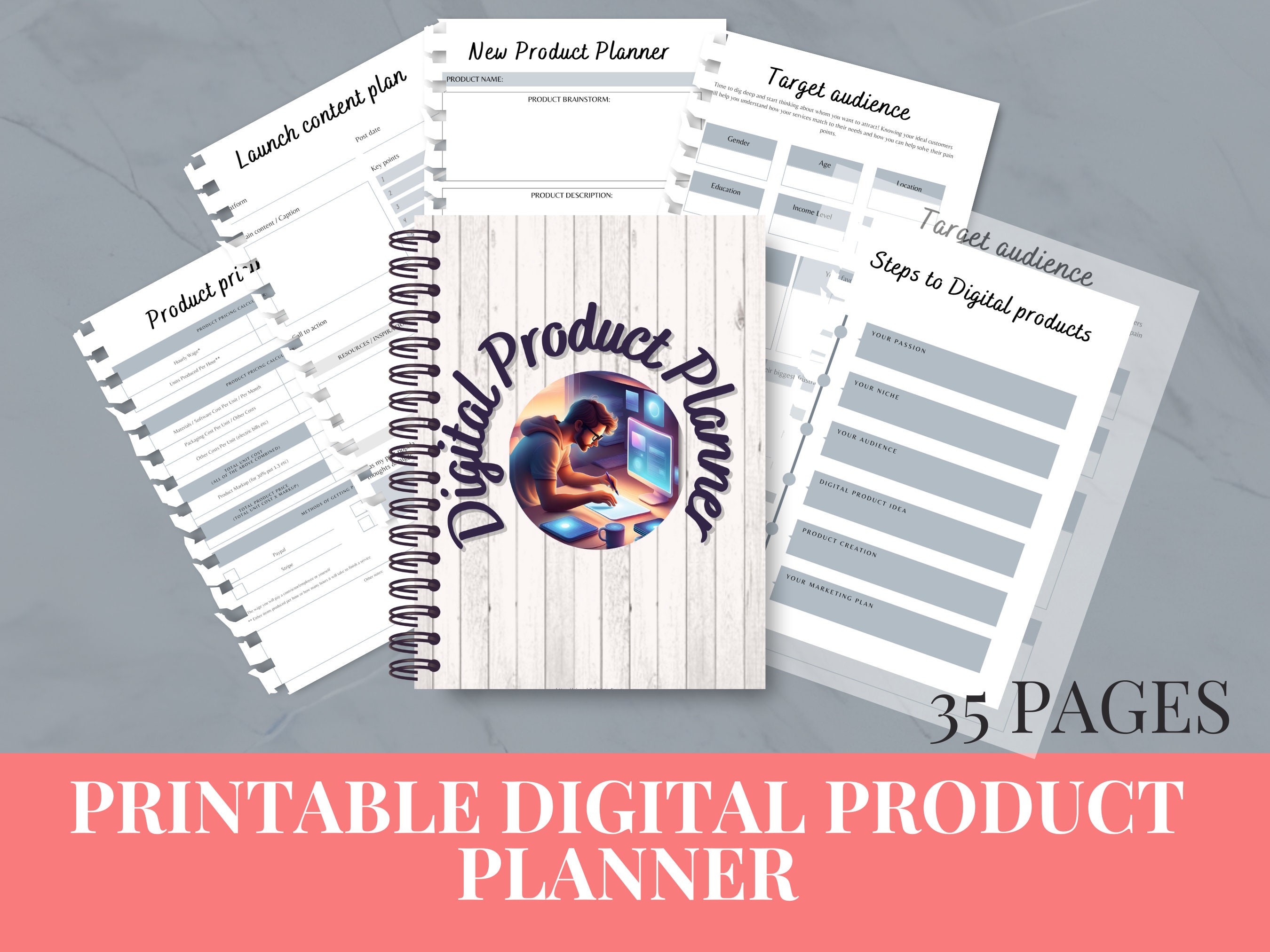 Digital Product Planner Printable Journal Create Digital Products to ...