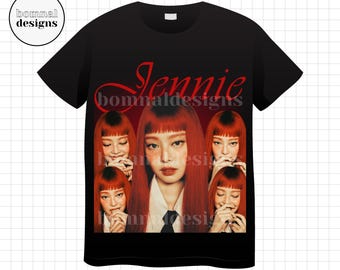 Blackpink Jennie Kim Ruby Bootleg T-shirt PNG | Blink K-pop Fan