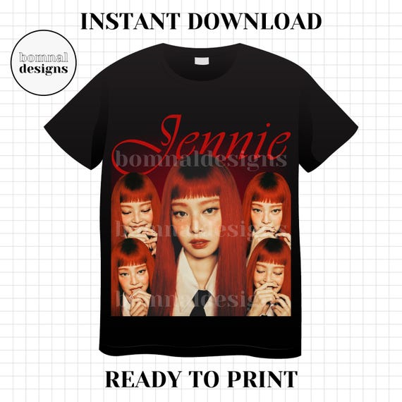 Blackpink Kim Jennie Ruby Bootleg T-shirt PNG | Blink K-pop Fan