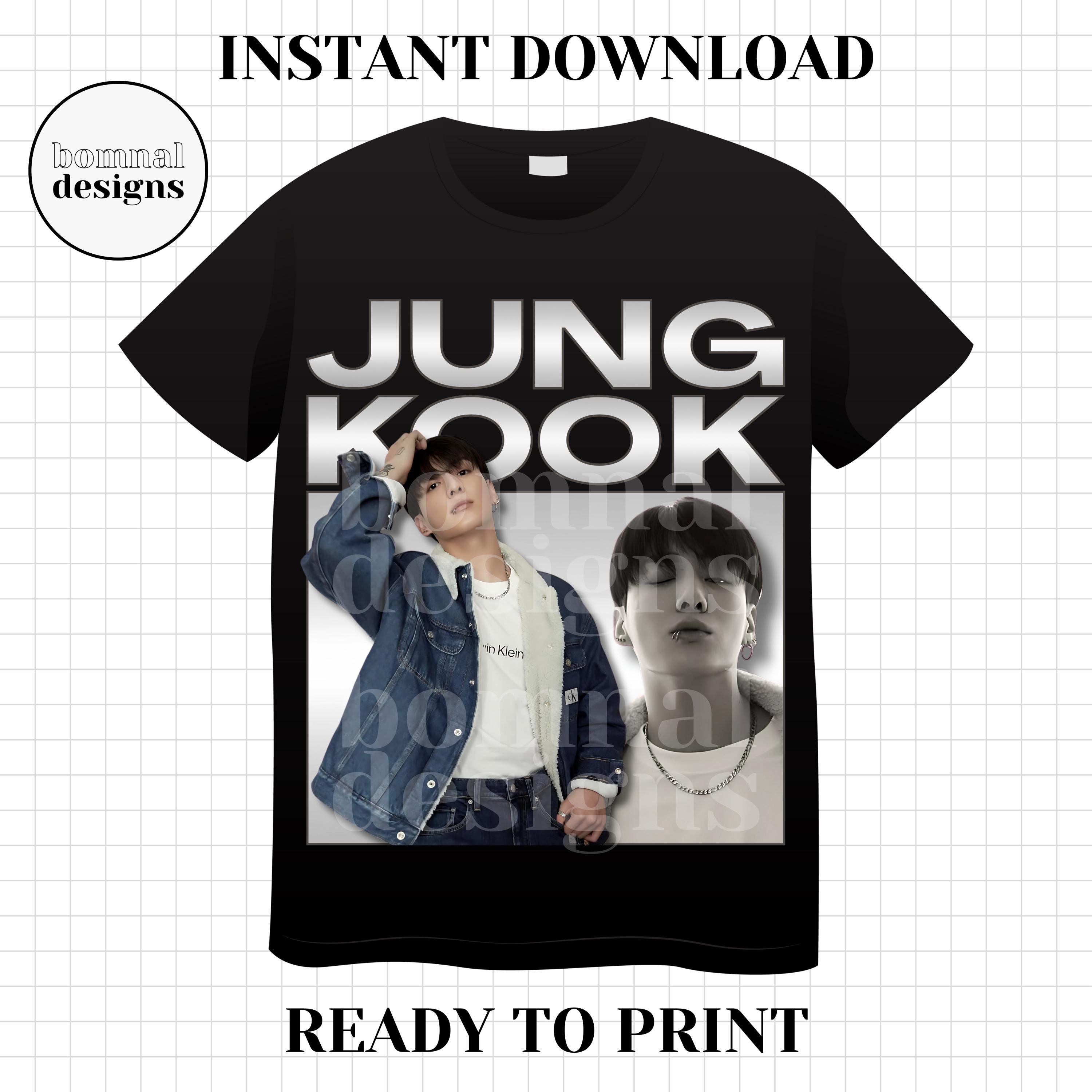 BTS Jeon Jungkook X CK T-shirt PNG | Bootleg T-shirt | K-pop Fan