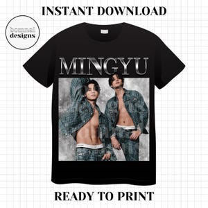 Seventeen SVT Kim Mingyu x CK T-Shirt PNG | Bootleg T-Shirt | K-Pop Fan-made Art Design | Digital File | Instant Download and Ready To Print