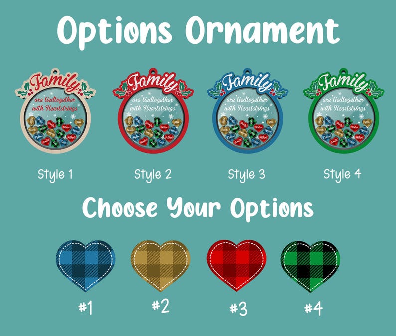 Family 4D Shaker Ornament, Family Keepsake, Family Christmas Gifts