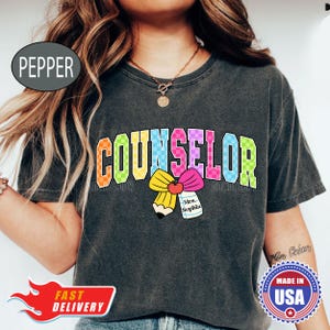 Personalized Counselor Teacher Comfort Colors, Back To School Gift For Teacher, Coquette Bow Teacher Tee, Checkered Counselor Teacher Tee