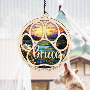 Pet Memorial Gift, Dog Memorial Gift Personalized Loss of Dog Sympathy Gift, Pet Memorial Suncatcher, Dog Remembrance Gift, Pet Loss SC40