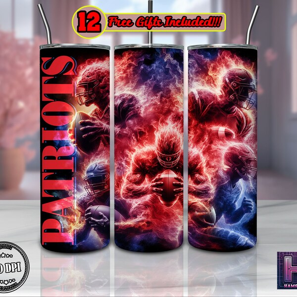 American Football Warrior 20oz Skinny Tumbler Sublimation Designs | Football Team For Straight/Tapered Wrap Png | Digital Download PNG