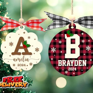 Custom Initial Ornament, Personalized Ornament Name, Family Christmas Ornament, Christmas Gifts, Letter Name Ornament, 2025 Family Ornament