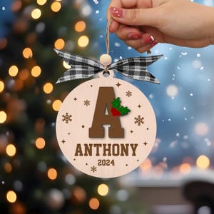 Custom Initial Ornament, Personalized Ornament Name, Family Christmas Ornament, Christmas Gifts, Letter Name Ornament, 2025 Family Ornament