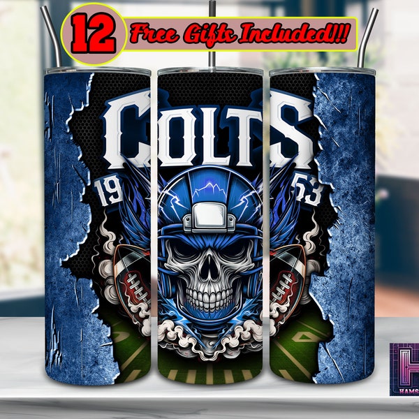 American Football Team Design 20oz Skinny Tumbler Sublimation | Football Skull For Straight/Tapered Wrap Png | Digital Download PNG