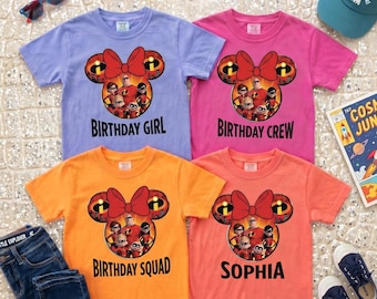 Custom Coquette The Incredibles Shirt, Retro Bow The Incredibles Shirt, Superhero Family Matching Tee, Disney Birthday Shirt, Birthday Gift