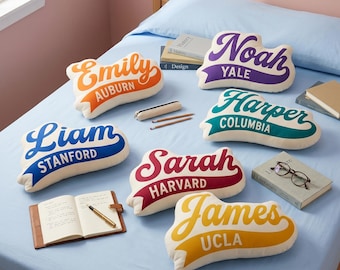 Custom Name And University Pillow, Personalized School Spirit Pillow, University Pillow Gift, University College Gift,University Pillow 2026