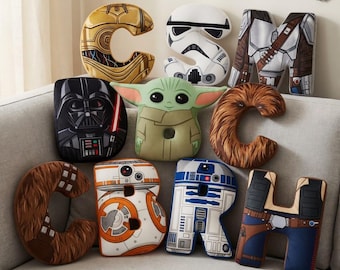 Personalized Star Wars Letter Pillow, Custom Name Space Wars Pillows 2026, Galaxy’s Edge Pillow Gift for Boy or Girl, Baby Shower Decoration
