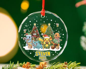 Pokémon Inspired Christmas 2.5” Ornament Set- Anime Tree Decor
