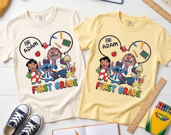 Custom Lilo And Stitch Disney School Shirt, Personalized Disney Back To School Shirt, Disney First Day Of School Tee, Disney Grade Tee 2026