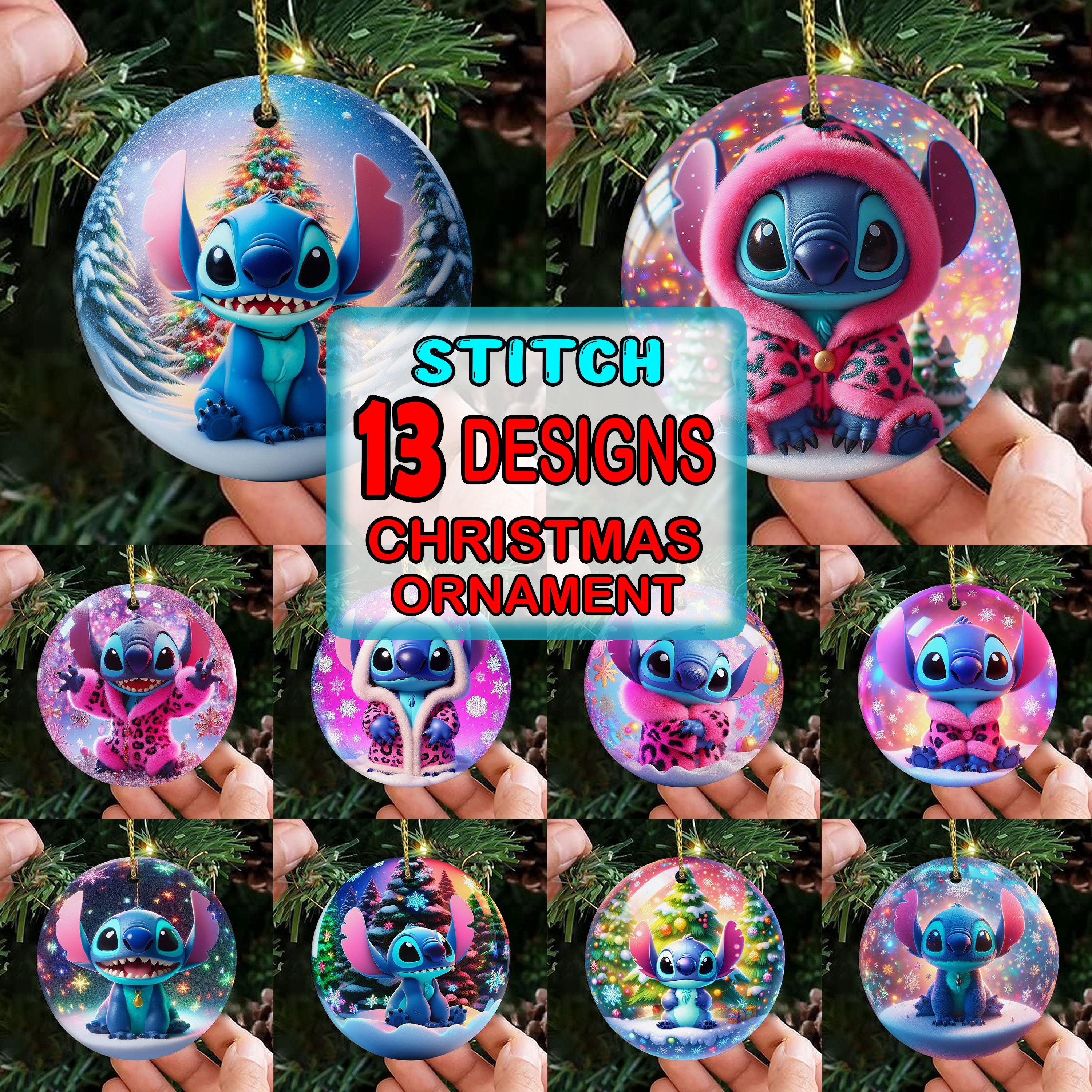 Elvis Stitch Christmas Ornament