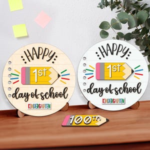Kids Interchangeable First Day of School Sign, Custom First Day At School Sign, 100th day of school School Sign, School Wooden Sign