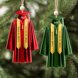 Personalized Graduation Ornament, 2025 College Graduation Ornament, School Graduation Ornament Gift, High School Graduation Gift, Grad Gift