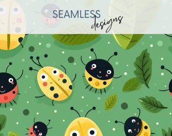 Ladybird  Digital Wallpaper, Seamless Pattern Digital,  Graphics Bundle, Digital paper, Scrapbooking, Web Background