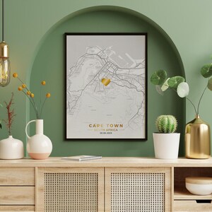Póster de ciudad con acabado laminado "Ciudad del Cabo" - cuadro de pared - póster - gran idea de regalo - A3/A4 - con o sin marco, para colgar