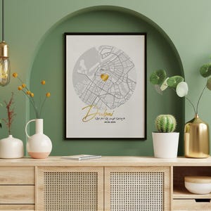 Póster de ciudad con acabado laminado "Dubai" - cuadro de pared - póster - gran idea de regalo - A3/A4 - con o sin marco, para colgar