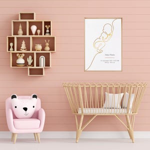 Póster infantil con acabado laminado - "Querido bebé" - Cuadro - Póster - Regalo con cariño - A3/A4 - Con o sin marco, para colgar