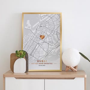 Póster de ciudad con acabado laminado "Dubai" - cuadro de pared - póster - gran idea de regalo - A3/A4 - con o sin marco, para colgar