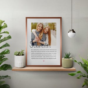 Póster - DEFINICIÓN "Hermana" - Cuadro - Póster - regalo cariñoso - A3/A4 - con o sin marco, para colgar