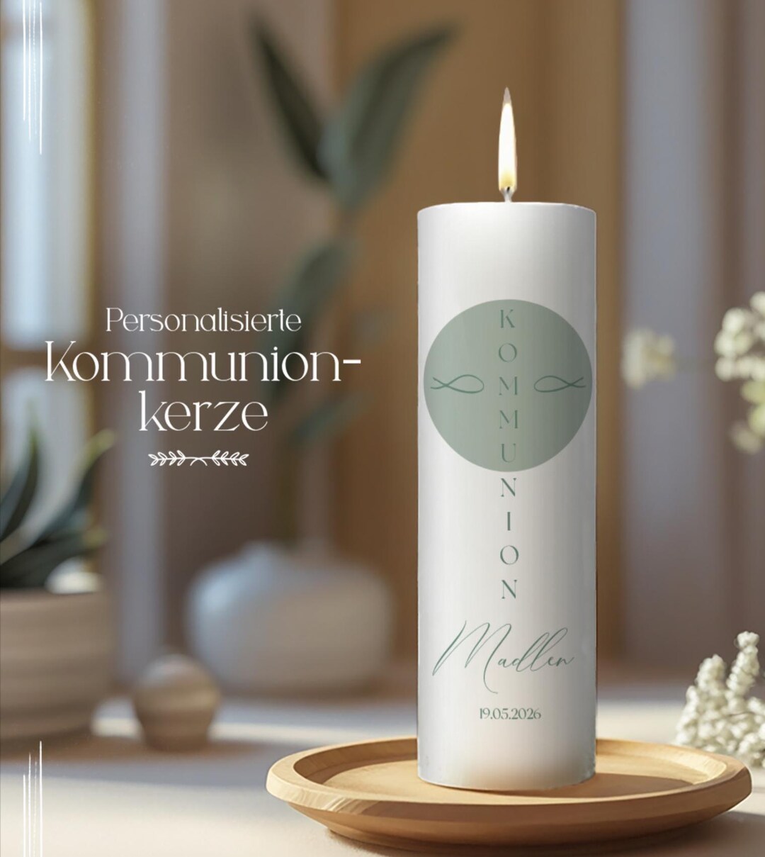 Modern Communion - Individual Communion Candle - Personalized With Name ...