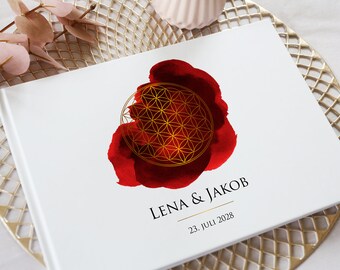Blume des Lebens - Gästebuch zur Hochzeit A4 - mit Folie veredelt