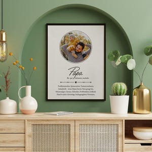 Póster - DEFINICIÓN "Papá" - cuadro de pared - póster - regalo amoroso - A3/A4 - con o sin marco, para colgar