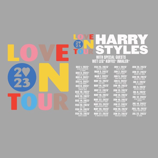 Love on Tour Merch 2023 PNG, Harry's House Merch, Love On Tour Png, Vintage Harry's Merch Png, Vintage Harry's House Png, Lista de canciones de Harry