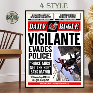 New York Daily Bugle best gift poster NEWSPAPER SPIDER-Man Print POSTER, Comic Decor from the first trilogy, comics poster, spiderman