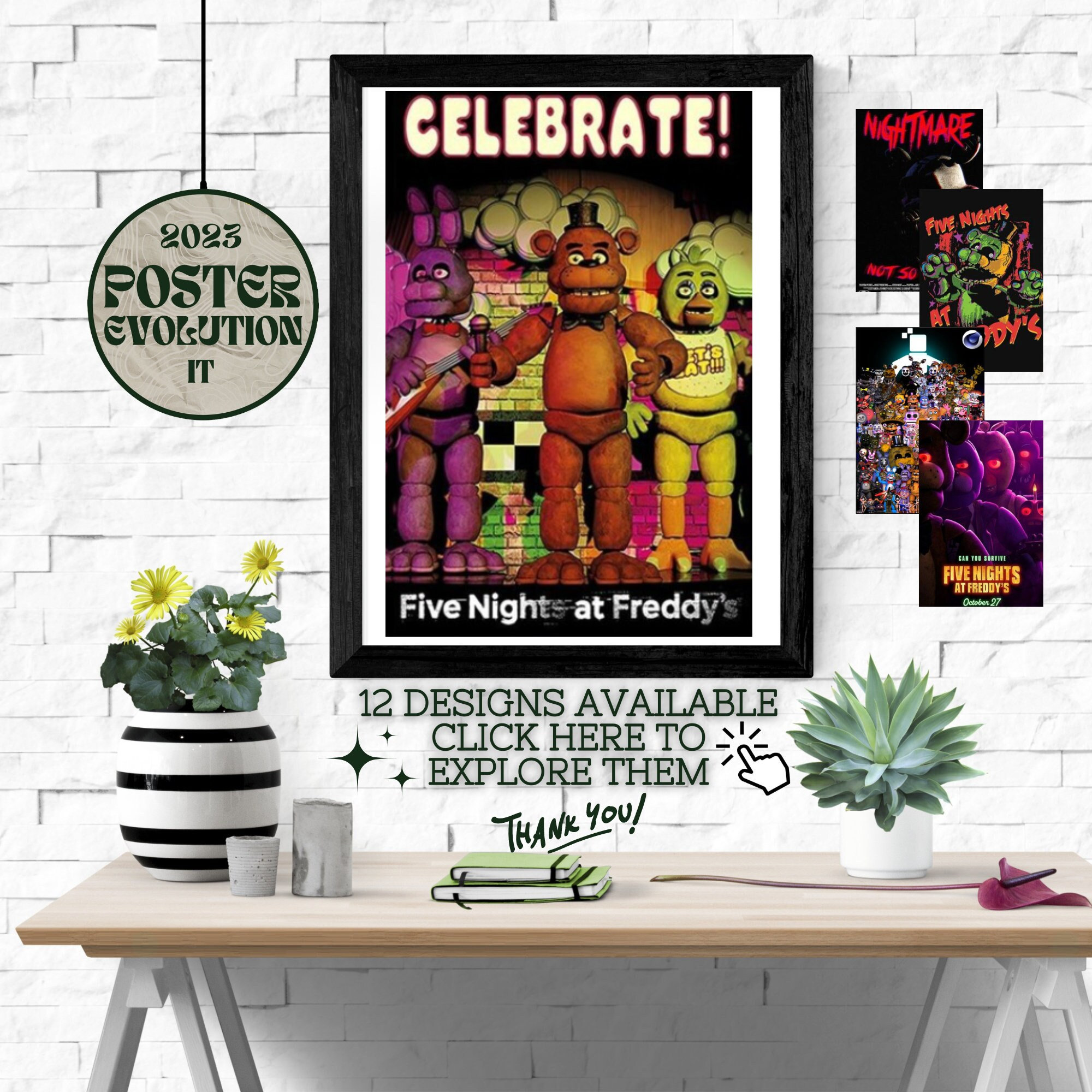 Five Nights at Freddys - Fazbear Poster Emoldurado, Quadro em