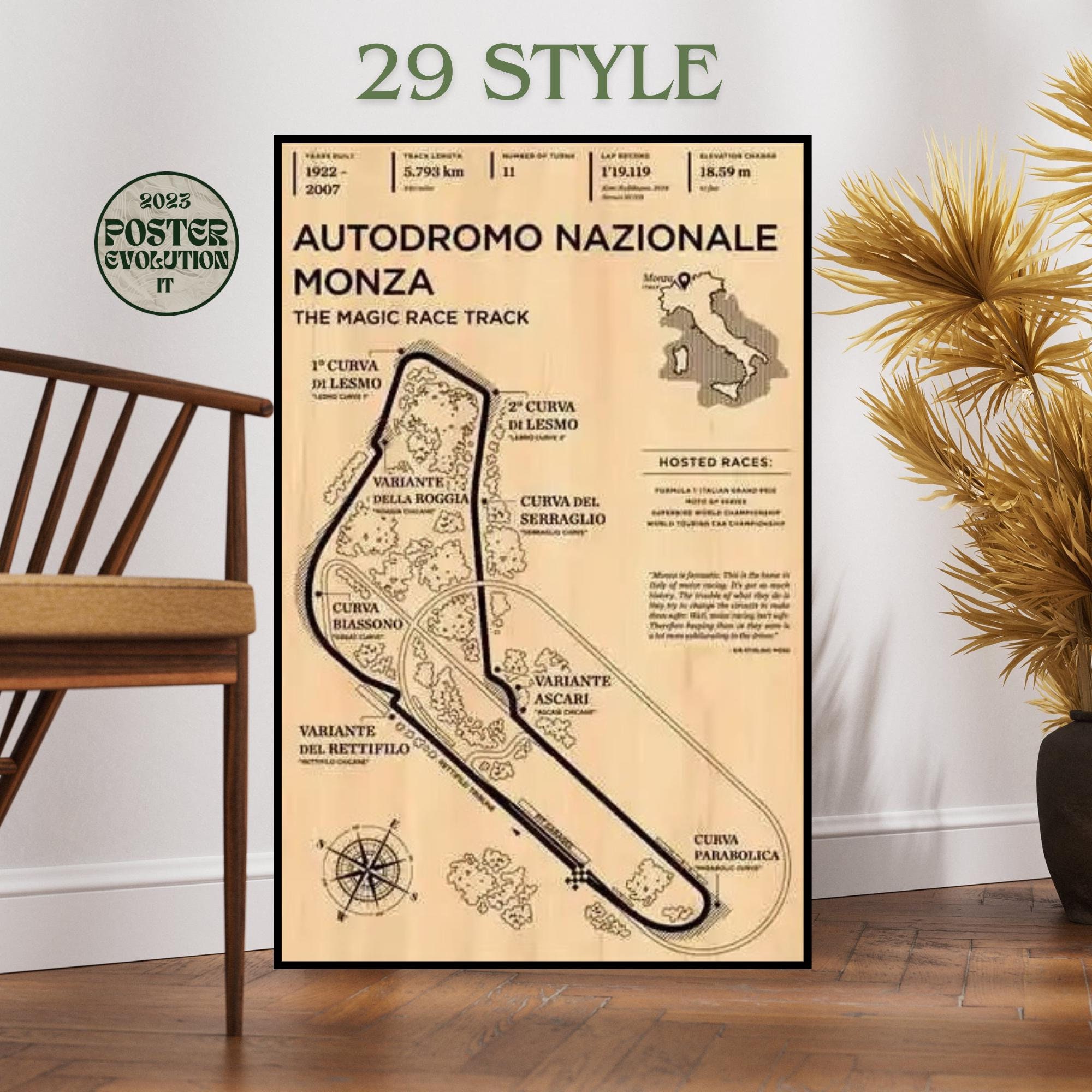 Poster F1 circuit track vintage map retrò, nascar , memorabilia, year poster, gp champion ship, motorsport, canvas coton, best gift father
