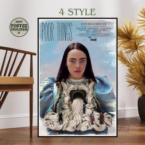 Poster di stampa quadrata del film Povere Creature film 2024 saga Stampa Decorazione murale Arte Emma Stone