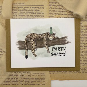 Greeting card 'Party animal'| leopard | A6 | blank greeting card | birthday | birthday card | card with animals