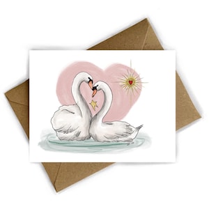 Greeting card 'swan love' | A6 | Valentine's Day | card for wedding | greeting card | card love | valentine's day card | swans | card for wedding
