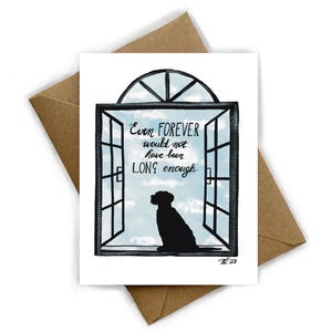 Biglietto d'auguri "Finestra sul paradiso - cane" | perdita di un animale domestico | A6 | biglietto d'auguri vuoto | biglietto per la perdita di un cane | tanta forza | biglietto per il lutto