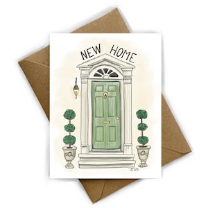 Carte de vœux « Nouvelle maison » | A6 | carte de vœux vierge | nouvelle maison | déménagement | félicitations | porte d'entrée | nouvelle maison
