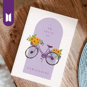 BTS Inspired Notebook, Printable PDF, Namjoon, Namjooning, Bike, Sunflower, Army, A4 Size, Instant Download, Stationery, Blank Pages