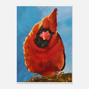 Cardinal Bird Wall Art – Red Bird Painting Print, Nature Art Print, Songbird Home Decor, Bird Lover Gift, Winter Cardinal Artwork