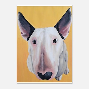 Englische Bullterrier-Wandkunst - Hundegemälde, Bullterrier-Dekor, Hundeliebhaber Geschenk, Haustierporträt-Kunst, EBT-Hundewanddruck