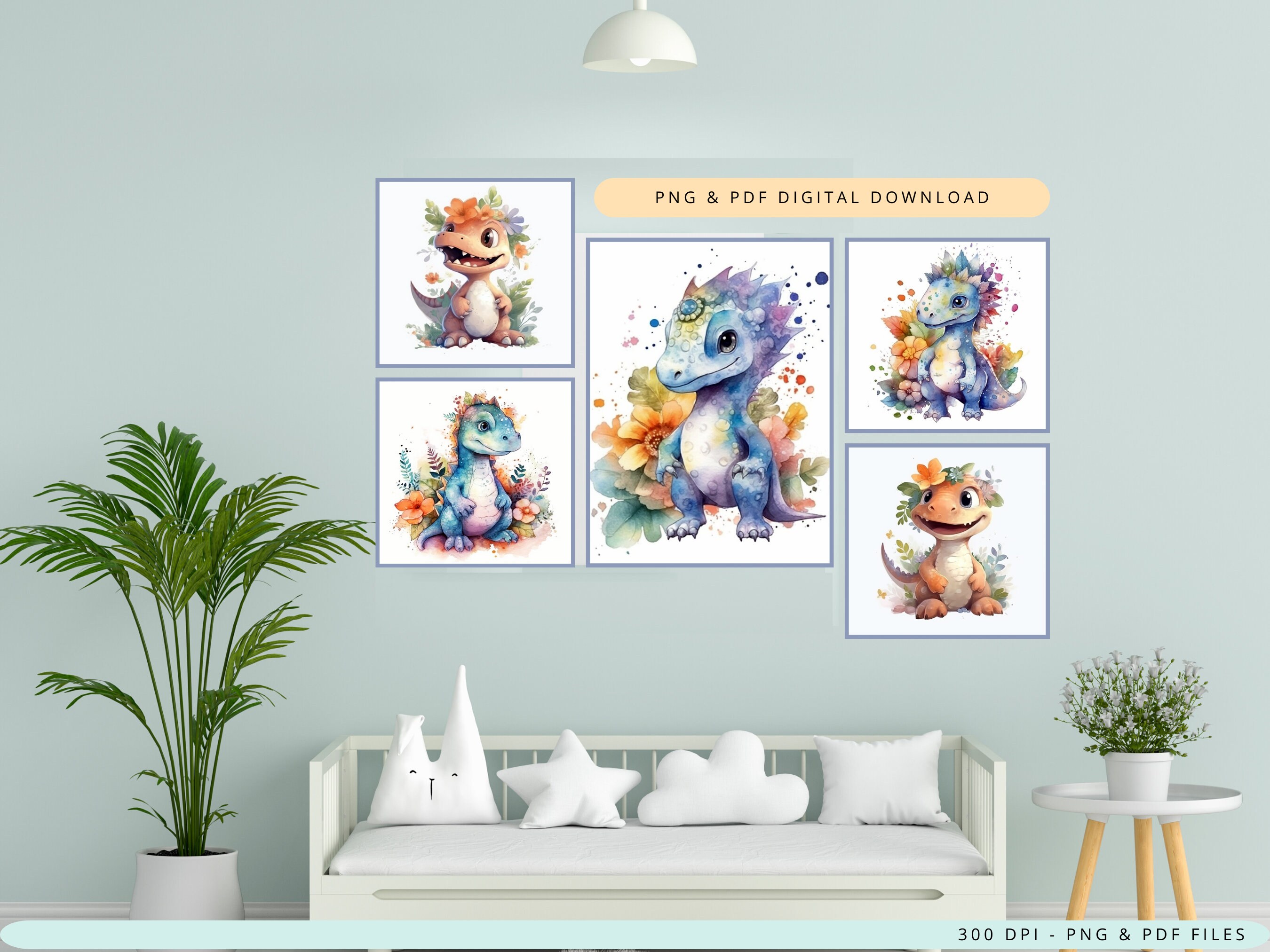 Dinosaur Poster Jungle Nursery Decor Dino Nursery Decor - Etsy