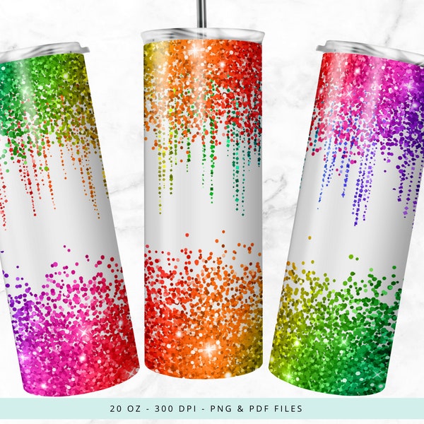 Trendy colorful glitter tumbler wrap design png, 20 oz tumbler wrap digital product colorful tumbler png for sublimation skinny tumbler wrap