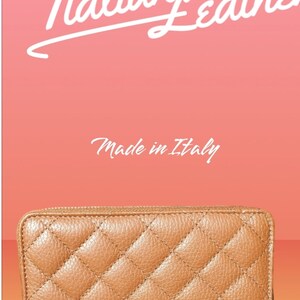 Italian Cuoio (Tan) Leather Quilted Wallet