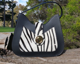 Italian Zebra Leather Bag