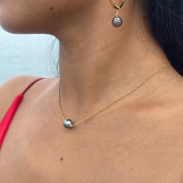 Collier One et sa véritable Perle de Tahiti en acier inoxydable