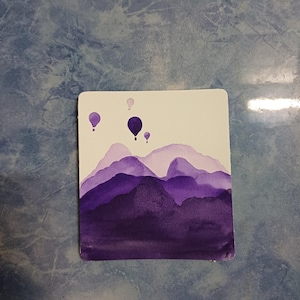 Carte montgolfières mauves