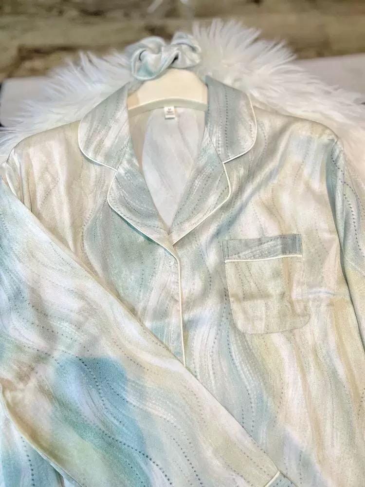 Lux Monogrammed Silk Pajamas main image 0