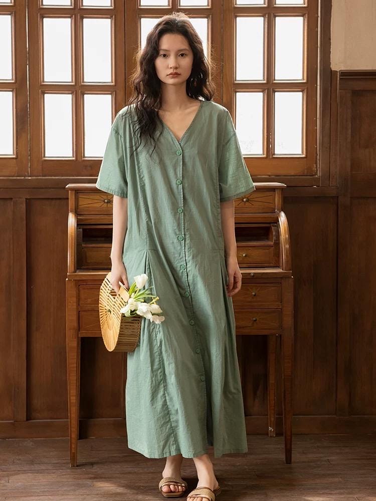 Ladies Housecoats With Zipper AVIIER House Dresses For Woen Cotton